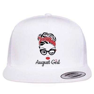 Women August Girl Birthday Women Girl Born August Birthday Flat Bill Trucker Hat