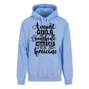 Wo August Girls Are Sunshine Mixed With Hurricane Gift Unisex Surf Hoodie