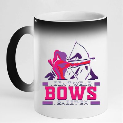 Womens Archery Gift For Woman Archer Bow And Arrow Hunter Lady 11oz Black Color Changing Mug