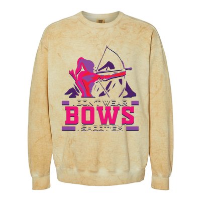 Womens Archery Gift For Woman Archer Bow And Arrow Hunter Lady Colorblast Crewneck Sweatshirt