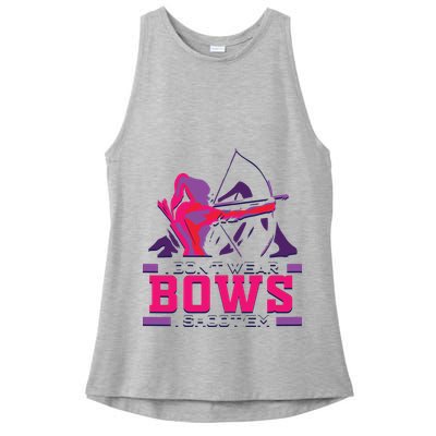Womens Archery Gift For Woman Archer Bow And Arrow Hunter Lady Ladies PosiCharge Tri-Blend Wicking Tank