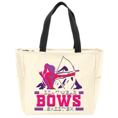 Womens Archery Gift For Woman Archer Bow And Arrow Hunter Lady Zip Tote Bag
