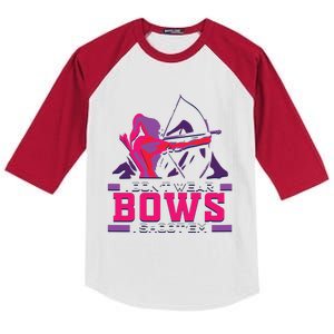 Womens Archery Gift For Woman Archer Bow And Arrow Hunter Lady Kids Colorblock Raglan Jersey