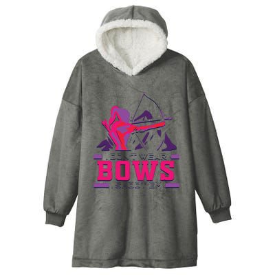 Womens Archery Gift For Woman Archer Bow And Arrow Hunter Lady Hooded Wearable Blanket