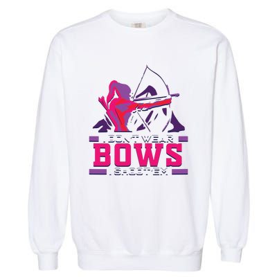 Womens Archery Gift For Woman Archer Bow And Arrow Hunter Lady Garment-Dyed Sweatshirt