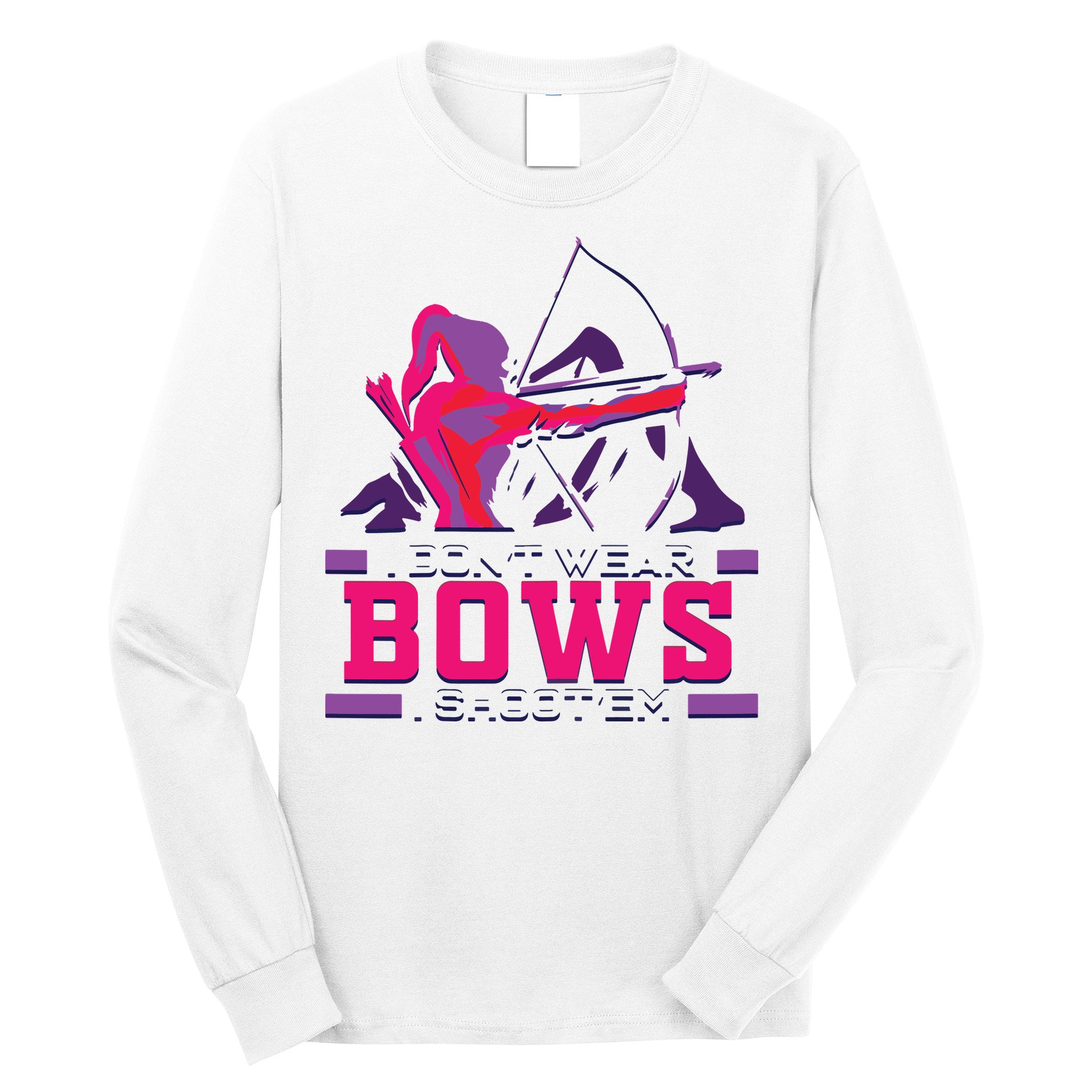 Womens Archery Gift For Woman Archer Bow And Arrow Hunter Lady Long Sleeve Shirt