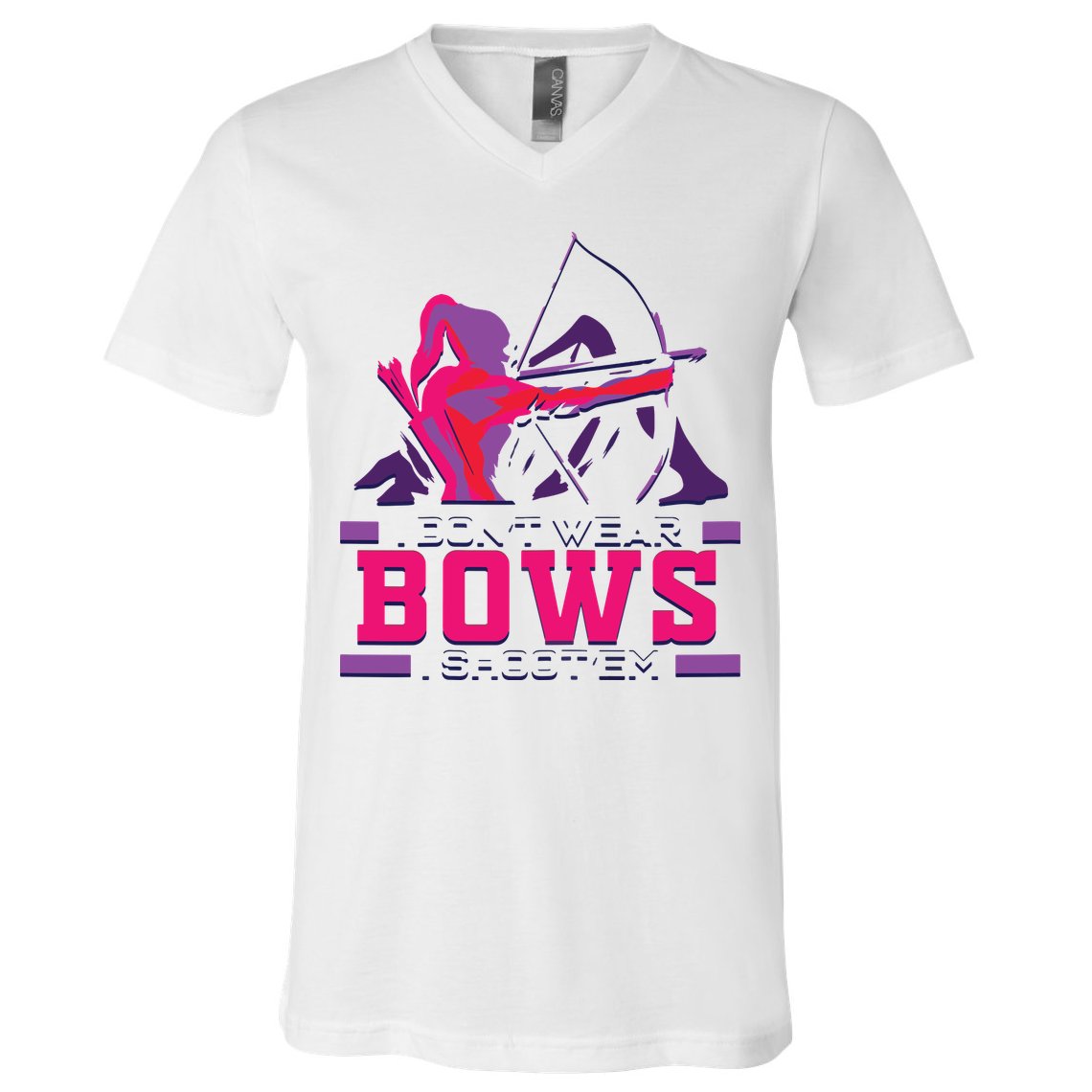 Womens Archery Gift For Woman Archer Bow And Arrow Hunter Lady V-Neck T-Shirt