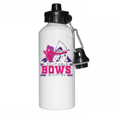 Womens Archery Gift For Woman Archer Bow And Arrow Hunter Lady Aluminum Water Bottle