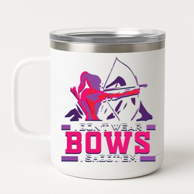 Womens Archery Gift For Woman Archer Bow And Arrow Hunter Lady 12 oz Stainless Steel Tumbler Cup