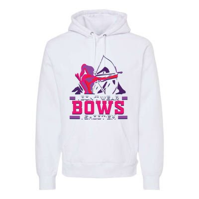 Womens Archery Gift For Woman Archer Bow And Arrow Hunter Lady Premium Hoodie