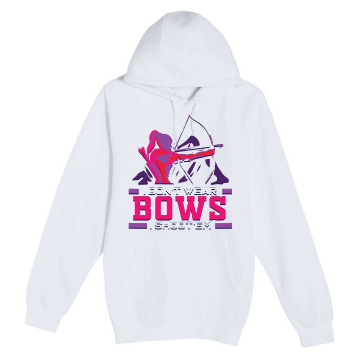 Womens Archery Gift For Woman Archer Bow And Arrow Hunter Lady Premium Pullover Hoodie