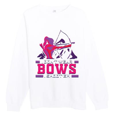 Womens Archery Gift For Woman Archer Bow And Arrow Hunter Lady Premium Crewneck Sweatshirt