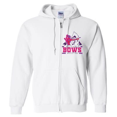 Womens Archery Gift For Woman Archer Bow And Arrow Hunter Lady Full Zip Hoodie