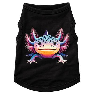 Watercolor Axolotl Gift Adults Black Cartoon Axolotl  Doggie Tank
