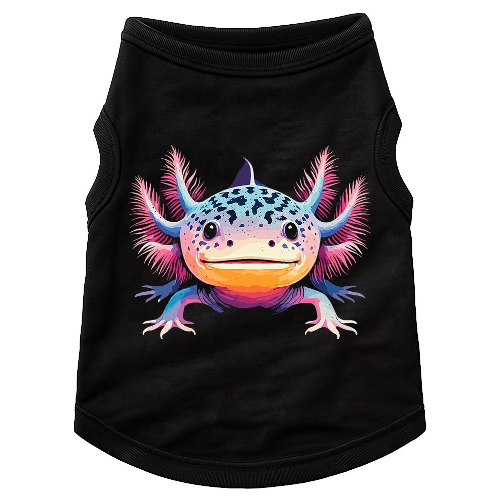 Watercolor Axolotl Gift Adults Black Cartoon Axolotl  Doggie Tank
