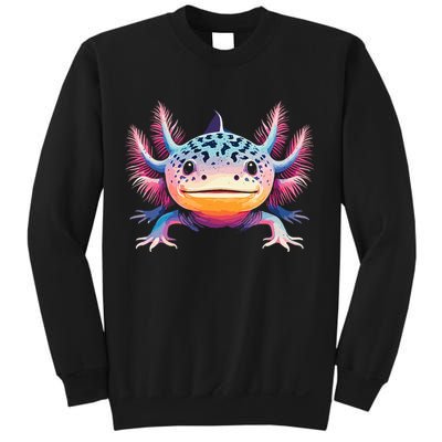 Watercolor Axolotl Gift Adults Black Cartoon Axolotl  Sweatshirt