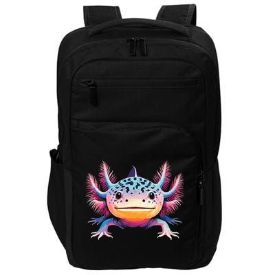 Watercolor Axolotl Gift Adults Black Cartoon Axolotl  Impact Tech Backpack
