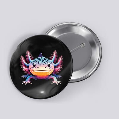 Watercolor Axolotl Gift Adults Black Cartoon Axolotl  Button