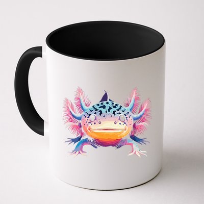 Watercolor Axolotl Gift Adults Black Cartoon Axolotl  Mug