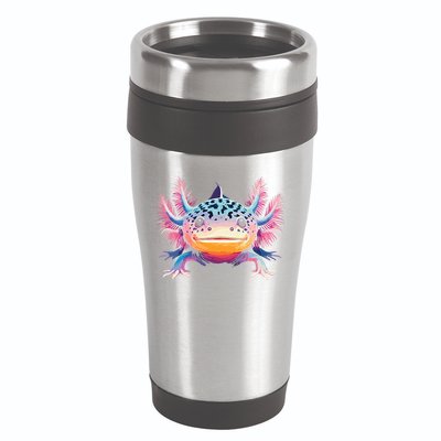 Watercolor Axolotl Gift Adults Black Cartoon Axolotl  16oz Travel Tumbler