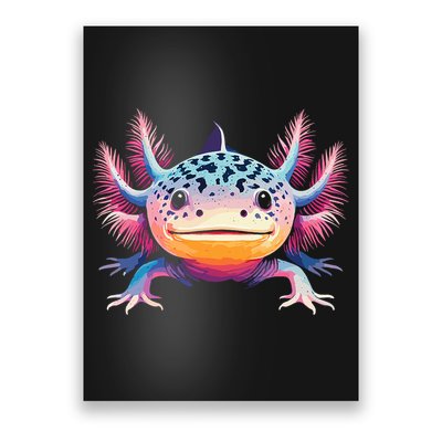 Watercolor Axolotl Gift Adults Black Cartoon Axolotl  Poster