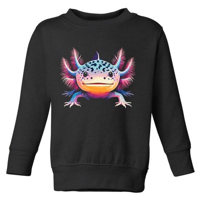 Watercolor Axolotl Gift Adults Black Cartoon Axolotl  Toddler Sweatshirt