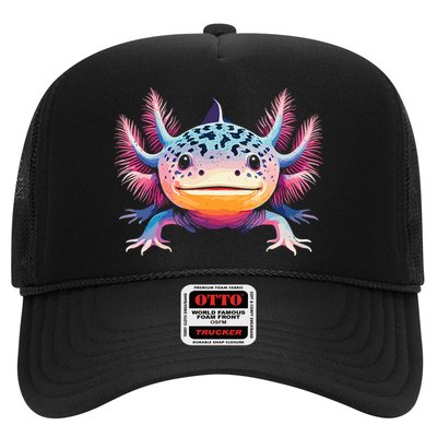 Watercolor Axolotl Gift Adults Black Cartoon Axolotl  Hat