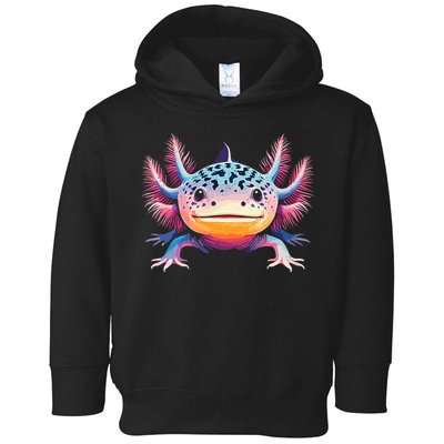 Watercolor Axolotl Gift Adults Black Cartoon Axolotl  Toddler Hoodie