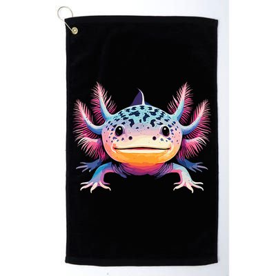 Watercolor Axolotl Gift Adults Black Cartoon Axolotl  Golf Towel