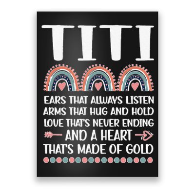 Womens A Heart Of Gold Titi Auntie Appreciation Titi Aunt Poster