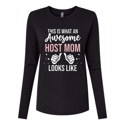 Wo Awesome Host Mom - Host Mother Womens Cotton Relaxed Long Sleeve T-Shirt