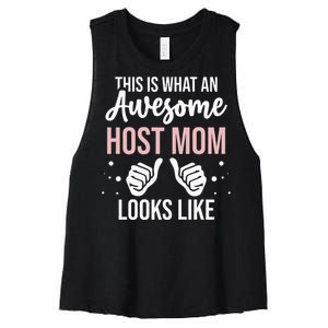 Wo Awesome Host Mom - Host Mother Women's Racerback Cropped Tank