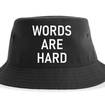 Words Are Hard Funny Jokes Sarcastic Sustainable Bucket Hat