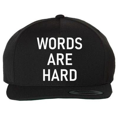Words Are Hard Funny Jokes Sarcastic Wool Snapback Cap