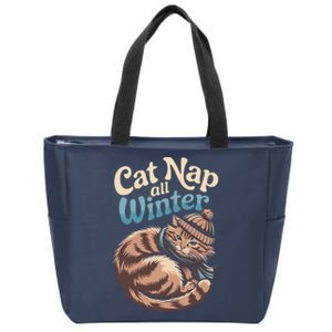 Winter Animal Humor Funny Cats Cold Weather Cat Reactions Zip Tote Bag