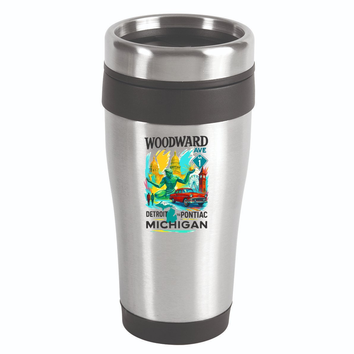 Woodward Avenue Heartbeat Of Michigan 16oz Travel Tumbler