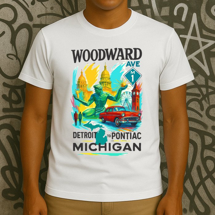 Woodward Avenue Heartbeat Of Michigan T-Shirt