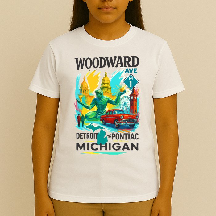 Woodward Avenue Heartbeat Of Michigan T-Shirt