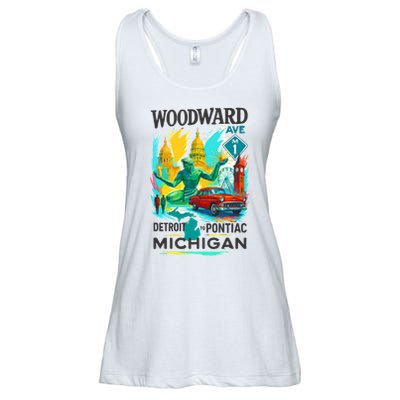 Woodward Avenue Heartbeat Of Michigan Ladies Essential Flowy Tank