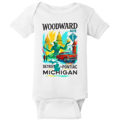 Woodward Avenue Heartbeat Of Michigan Baby Bodysuit