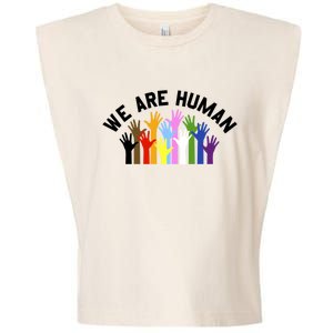 We Are Hu Multi Colored Rainbow Hands Gift Garment-Dyed Women's Muscle Tee