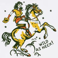 Wild As Heck Cute Retro Cowgirl Pinup Riding A Horse Cooling Performance Crew T-Shirt