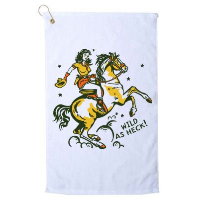 Wild As Heck Cute Retro Cowgirl Pinup Riding A Horse Golf Towel