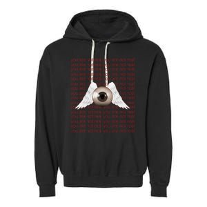 Weirdcore Aesthetic Human Eye Winged Eyeball Strangecore Garment-Dyed Fleece Hoodie