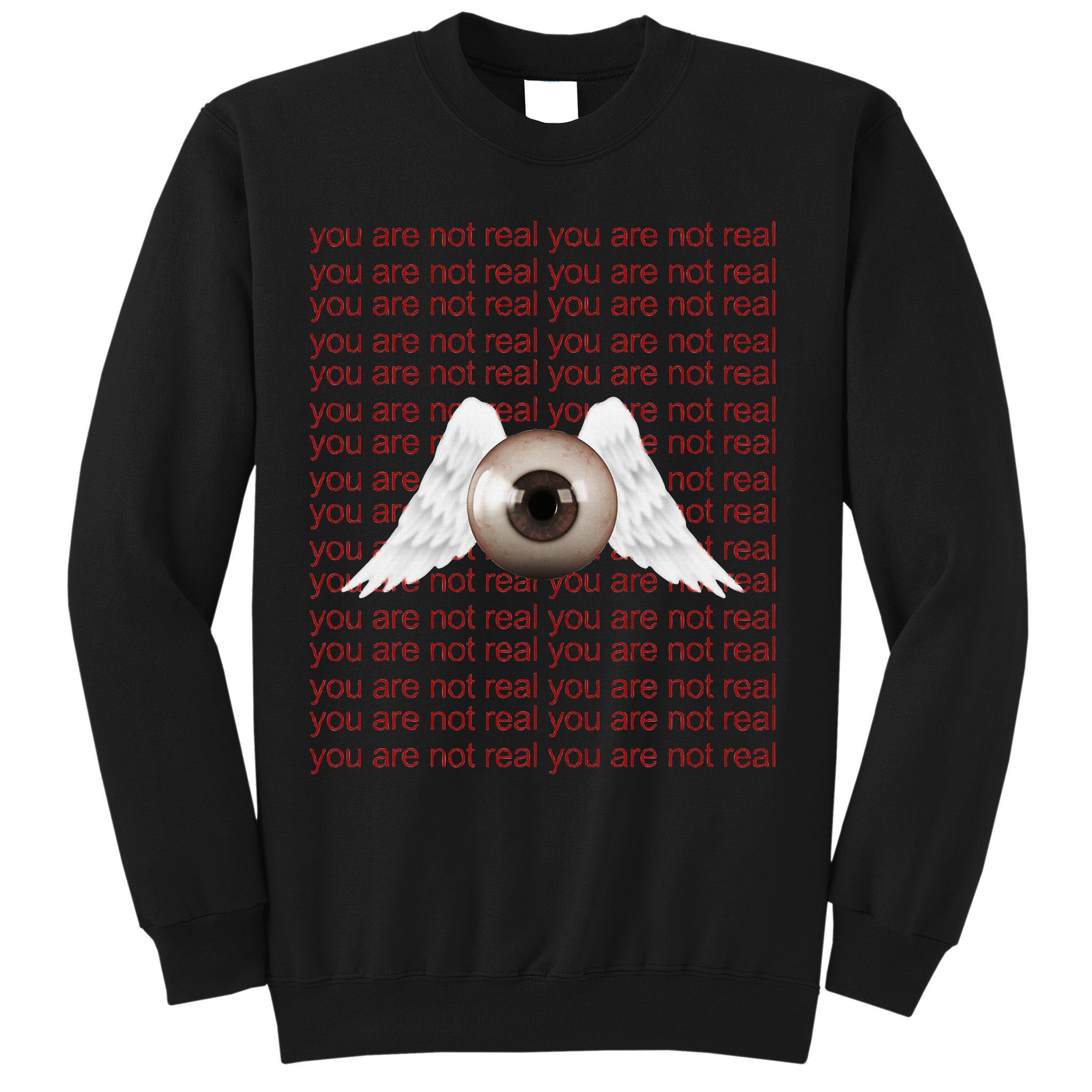 Weirdcore Aesthetic Human Eye Winged Eyeball Strangecore Sweatshirt