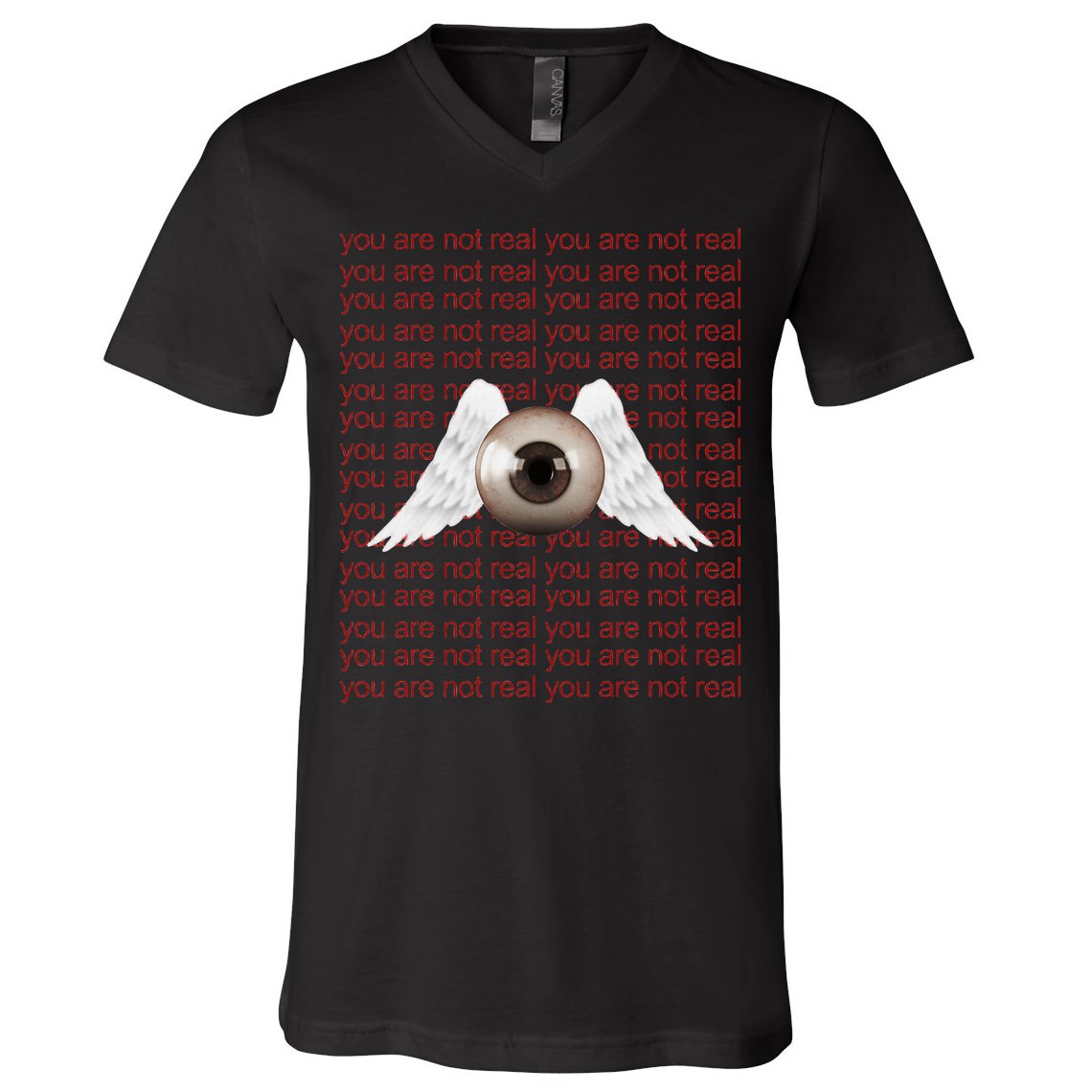 Weirdcore Aesthetic Human Eye Winged Eyeball Strangecore V-Neck T-Shirt