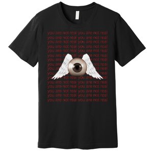 Weirdcore Aesthetic Human Eye Winged Eyeball Strangecore Premium T-Shirt