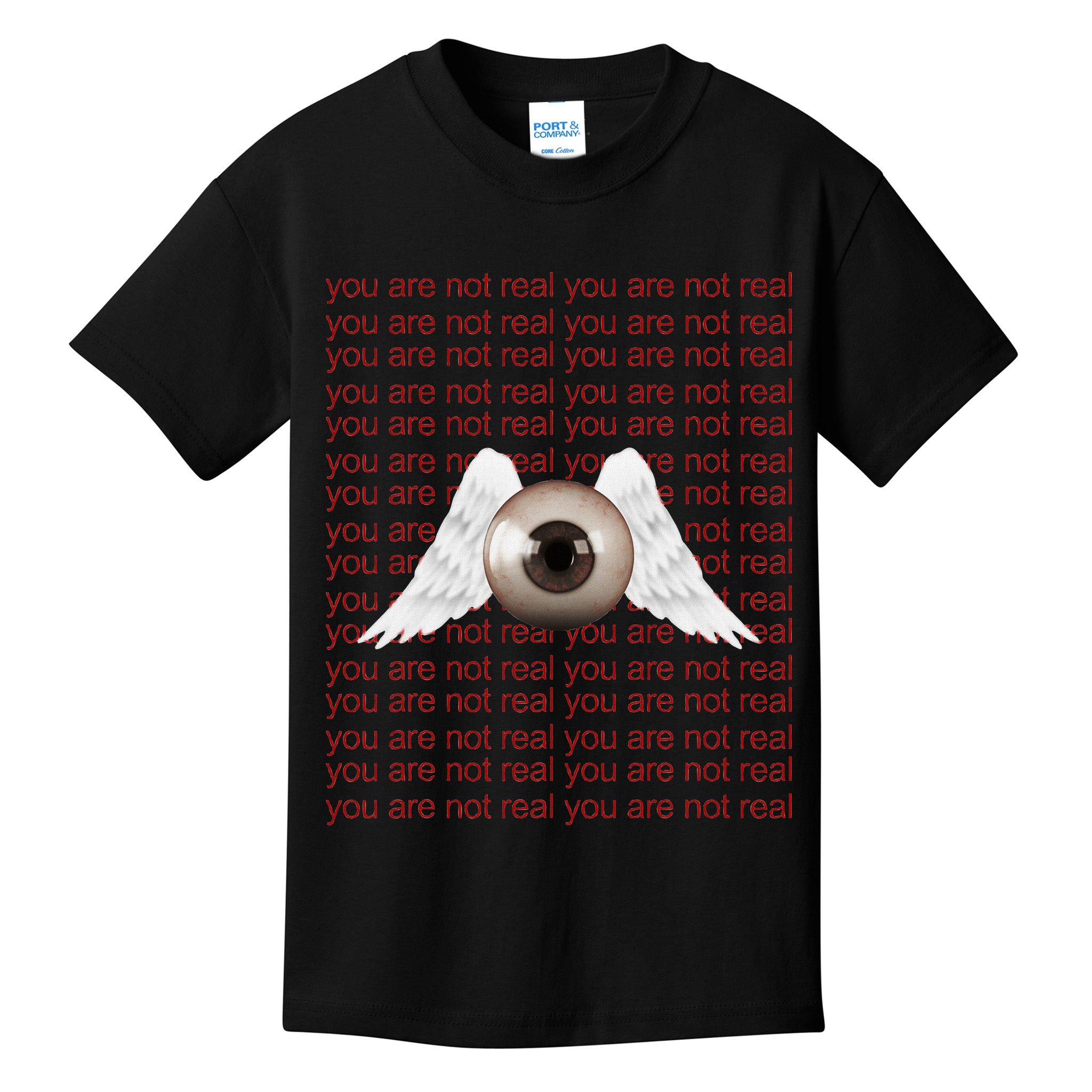 Weirdcore Aesthetic Human Eye Winged Eyeball Strangecore Kids T-Shirt