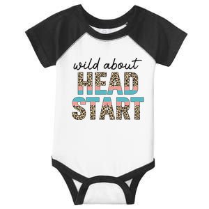 Wild About Head Start Teacher Leopard 1st Day Back To School Infant Baby Jersey Bodysuit