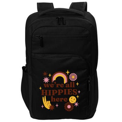 We're All Hippies Here Rainbow Retro Impact Tech Backpack